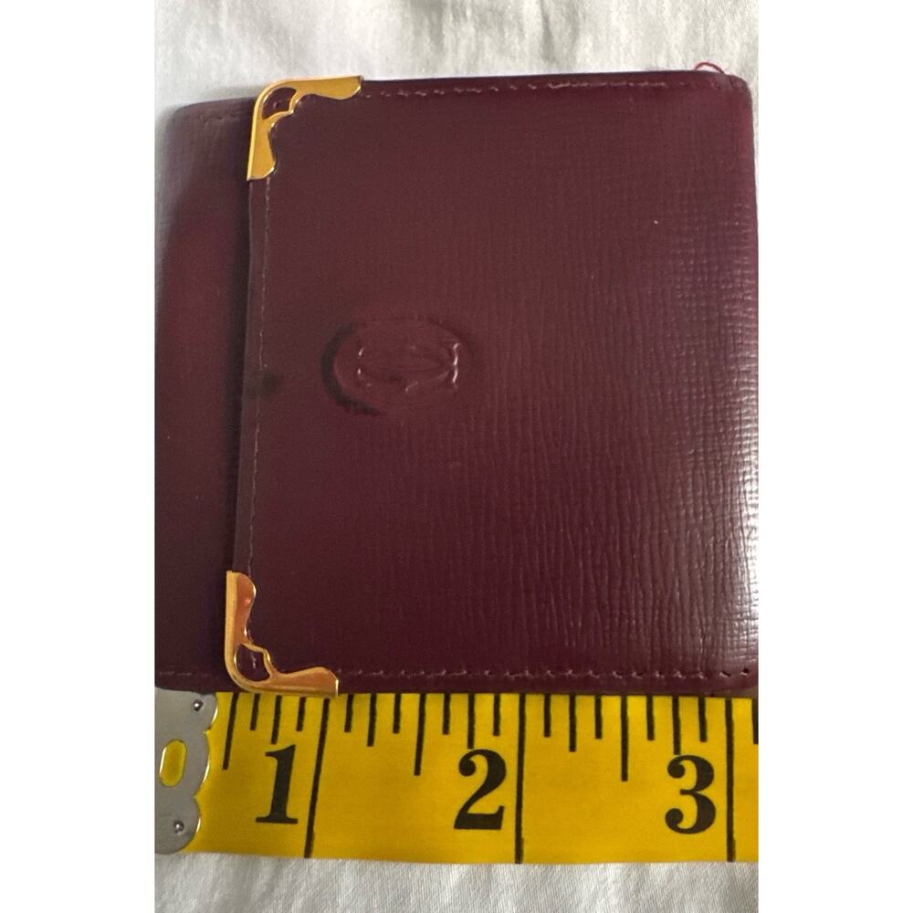 Cartier Must De Cartier Burgundy Leather Coin Purse Wallet Vintage - Picture 7 of 8